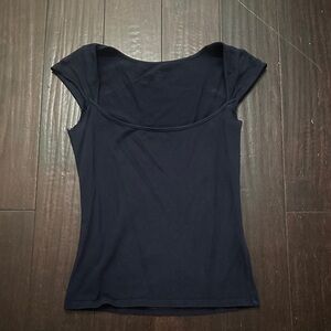 Brandy Melville Navy Short Sleeve Top